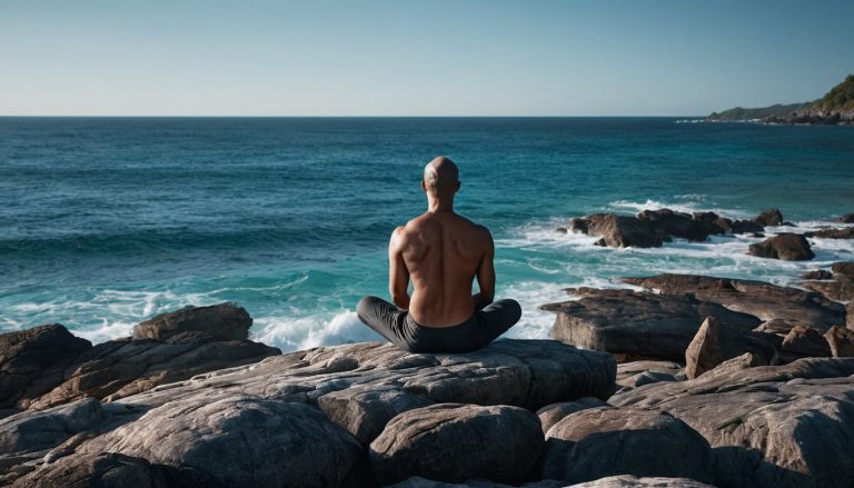 Men's mental wellness activities, man meditation calm mindfulness health